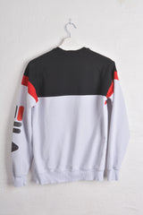 FILA Crew Sweat in White with Red and Black