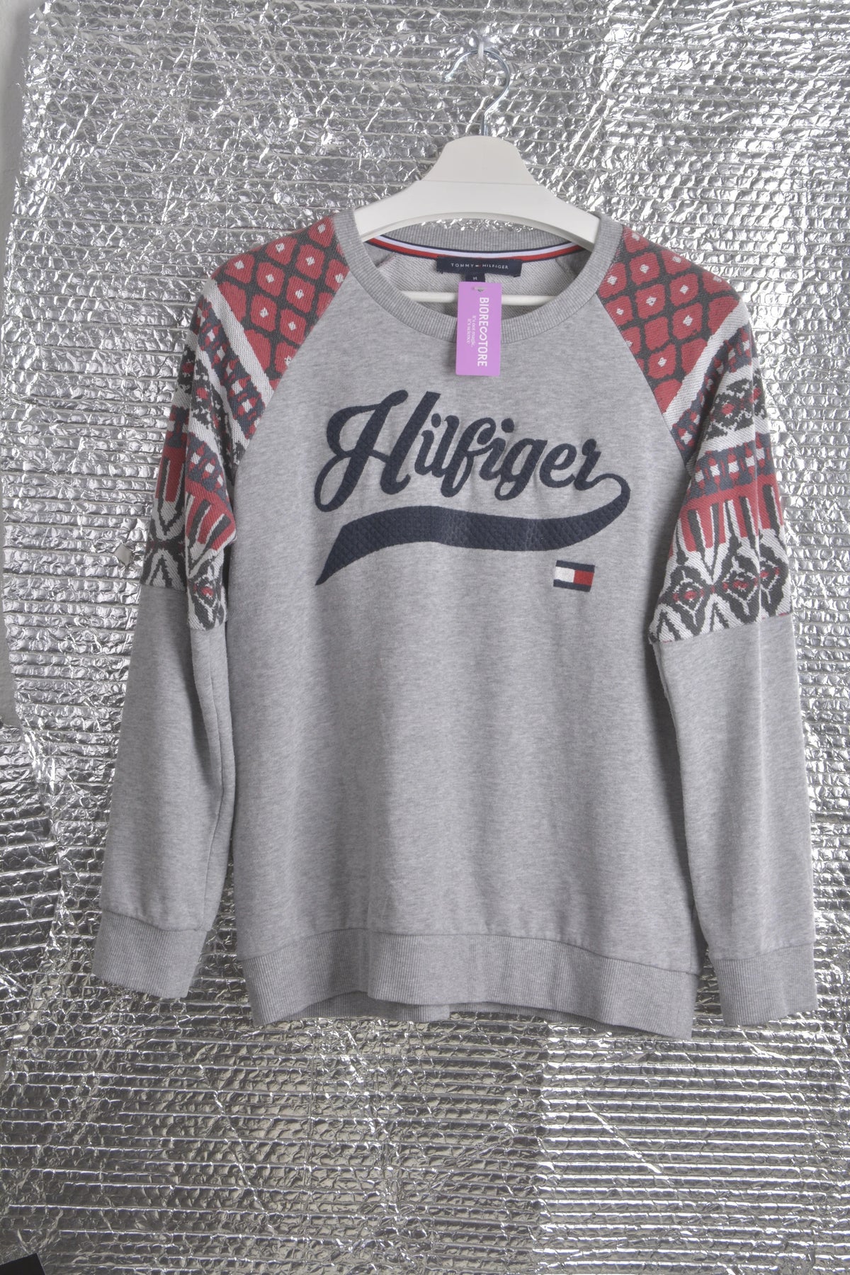 T.Hilfiger Vintage sweat with Printed-sleeves